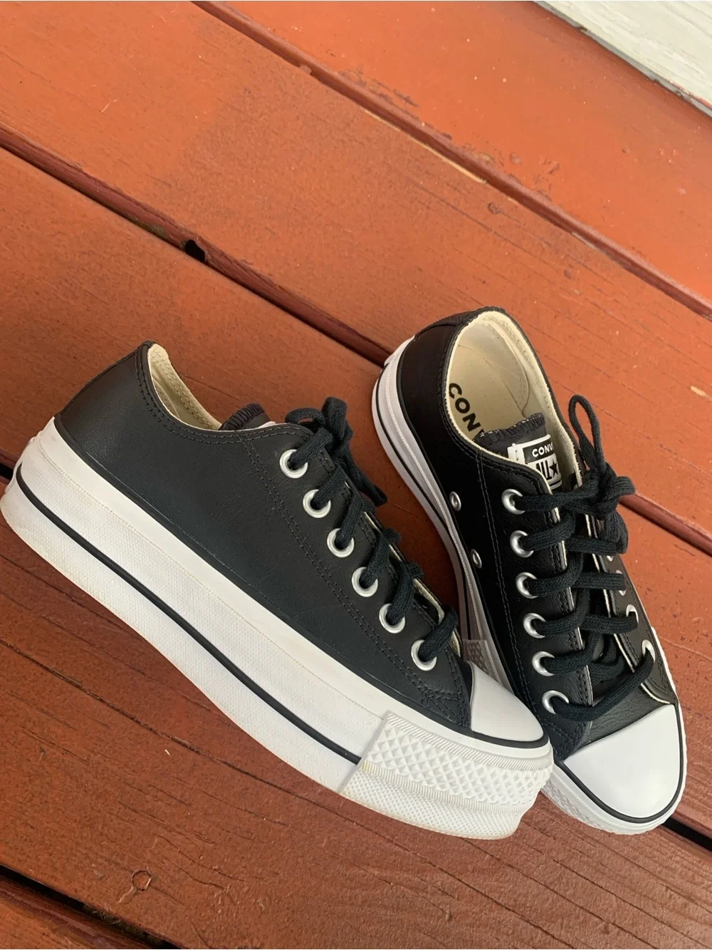 Converse Black Low-Top Platform Sneakers